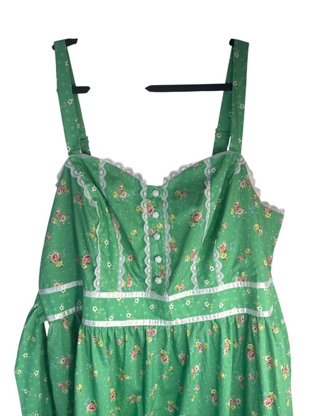 New Gunne Sax 2X By Jessica McClintock For ModCloth Green Floral Sundress - Picture 8 of 16